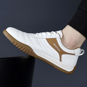 Mheicdy Men Round Toe White Synthetic <b>Leather</b> <b>Sneakers</b> Spring Anti Slip Rubber Outsole EVA Midsole Outdoor Hiking Shoes - Product Image 3