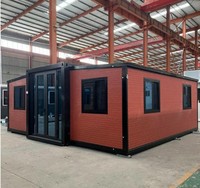 Maison conteneur extensible moderne de 20 pieds ou 40 pieds, préfabriquée, 2 ou 3 chambres, avec salle de bain complète et cuisine