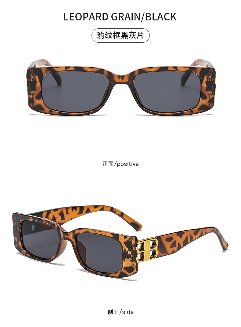 Wholesale Fashion Vintage Hip Hop Square Metal Frame Sunglasses