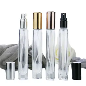 Hot Sale Small Capacity 10ml Clear Glass Perfume Bottle With Rose Gold Spray Cap For Fragrance