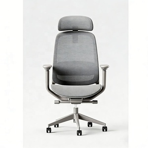 Chaise de bureau pivotante de direction entièrement en maille avec dossier inclinable, appui-tête 4D et siège à suspension coulissante - Product Image 3