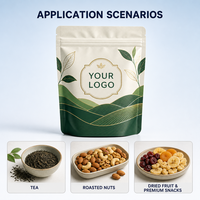 Sachet Doypack Personnalisé Imprimé en PET PA AL CPP avec Fermeture Zip Refermable pour Emballage Alimentaire (Thé et Noix)
