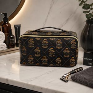 Custom Logo PU Leather Toiletry Organizer Bag Multi Pocket Large Capacity <b>Makeup</b> <b>Case</b> for Travel Wholesale Supplier - Product Image 5