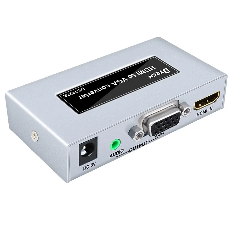 Harga Pabrik Dtech Profesional Audio Video 4K 1080P HDMI untuk VGA HD Converter Rca Hdmi