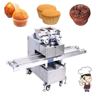Mesin pembentuk sinkronisasi kue cup bulat Muffin pembuat cupcake komersial