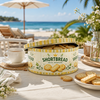 Boîte en métal ronde pour œufs enroulés, avec couvercle scellé en fer blanc à bord doré, recyclable, logo personnalisé, vente en gros, pour emballage de cadeaux de fêtes