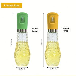   Bouteille pulvérisatrice en verre PP ABS personnalisée de 260 ml à surface en forme de diamant, ensemble de pulvérisateurs d'huile d'olive en acier inoxydable pour barbecue et cuisine - Product Image 2