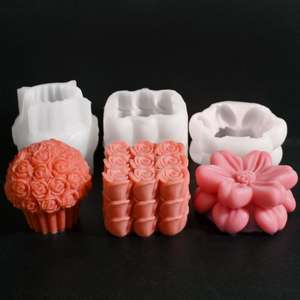 M54139 Rose <span class=keywords><strong>Rubik</strong></span> Cube Vela Ramo Flor Cesta Doble Capa Margarita Rosa Flor <span class=keywords><strong>Bola</strong></span> Vela Yeso Vela Molde <span class=keywords><strong>de</strong></span> Silicona - Product Image 1