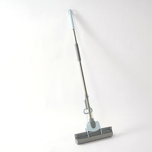 Vadrouille Plate Microfibre Absorbante Pliable à Demi Essorage <span class=keywords><strong>Télescopique</strong></span> Rétractable avec Seau en Plastique Inox Écologique - Product Image 5