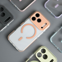 Coque de téléphone magnétique transparente JOYPORODO V-P06 tendance effet peau pour iPhone 13 14 15 16 17 Pro Max antichoc