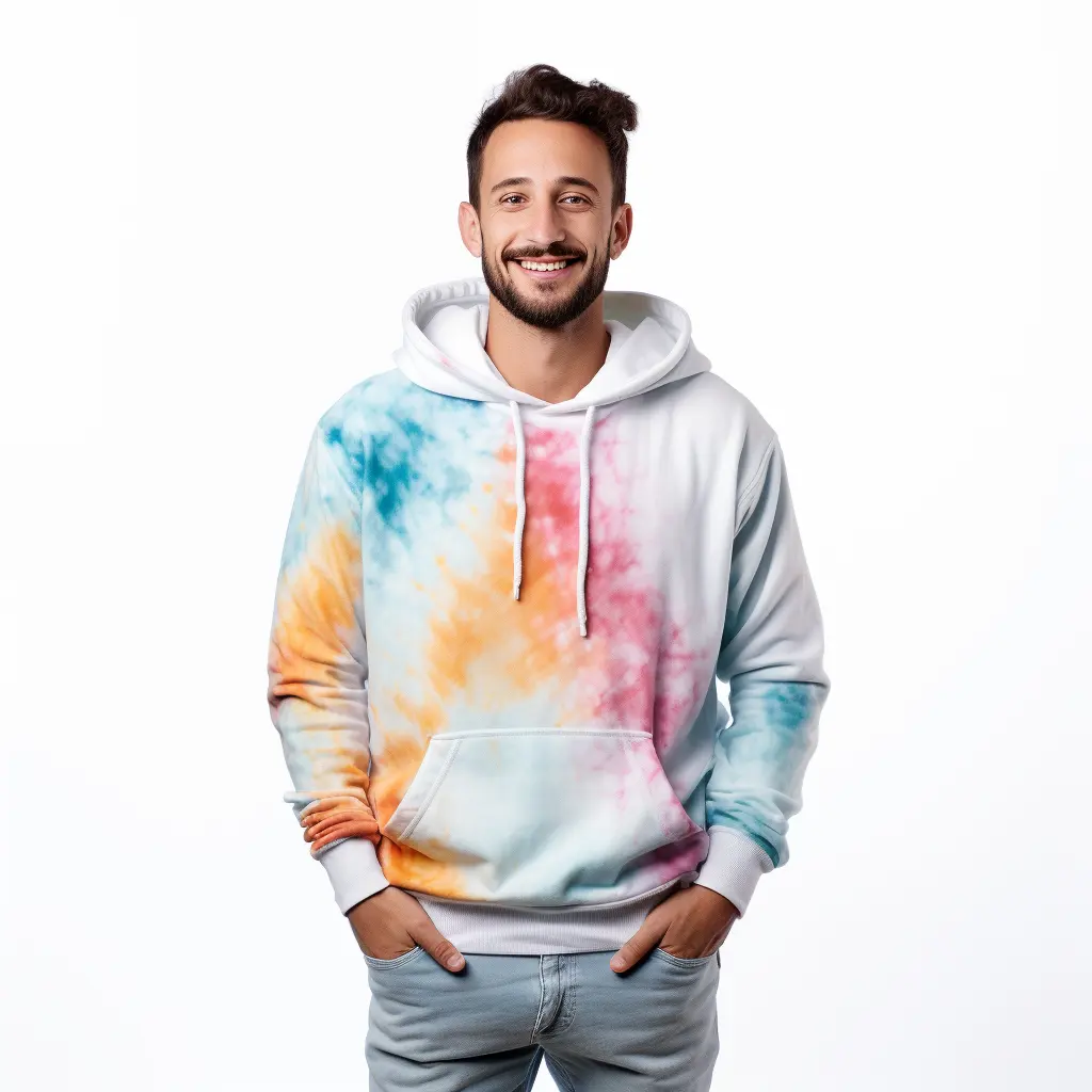 Custom 100% Katoen Geborduurd Logo Tie Dye Mannen Trui Hoodie