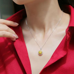 Kalung Perak Sterling 925 Bulat yang Dapat Disesuaikan dengan Permata Moissanite Ramah Lingkungan MMN01 untuk Wanita - Product Image 3