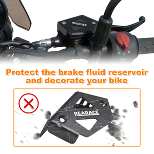 Waximoto apto para <span class=keywords><strong>Royal</strong></span> <span class=keywords><strong>Enfield</strong></span> Himalayan 450 2024-Protector de cubierta de depósito de líquido de frenos delantero + trasero de aluminio del mercado de accesorios - Product Image 4