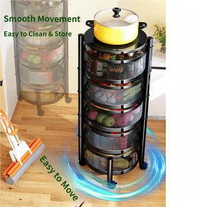 Étagère Métallique Rotative Portable Moderne Multifonctionnelle 3/4/5 Niveaux Résistante à la Rouille Imperméable pour Fruits et Légumes Organisateur de <span class=keywords><strong>Rangement</strong></span> Domestique - Product Image 4