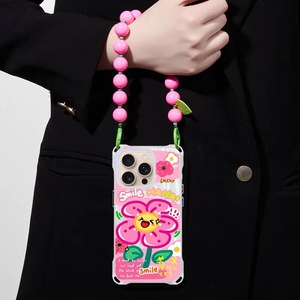 Phone Wrist Straps Rope DIY Beaded Mobile Phone Case Chain Candy Color Short Mobile Phone <b>Lanyard</b> with Patch Clip - Product Image 6