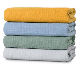 Manta Envolvente Transpirable para Bebé, Blanca y Amarilla, Orgánica, 100% Algodón, para Recién Nacidos, Lisa, de Muselina, Color Sólido - Product Image 2