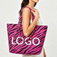MOQ 50 PIÈCES Sac fourre-tout tissé personnalisé avec logo motif rayures de tigre, grande capacité, sac à main de créateur, couleur personnalisée