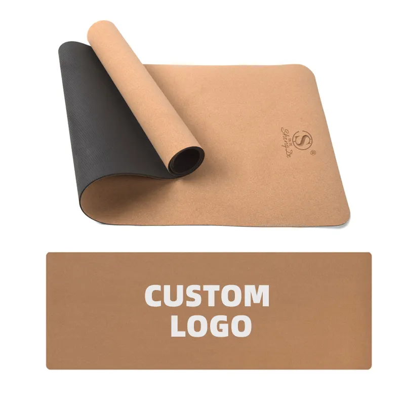 High Quality Exercise Custom Print Eco Friendly Cork Yoga Mat with Words Logo Chakra