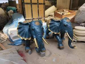 जीवन आकार के आउटडोर उद्यान सजावट के लिए कांस्य हाथी मूर्तियां - Product Image 2