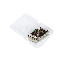 PLA Biologisch afbreekbare opvouwbare transparante clamshell plastic doos met scharnier, BPI gecertificeerd, 250g, voor afhaalfruitverpakkingen, merk HXH