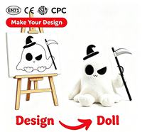 Peluche personnalisée, cadeaux d'anniversaire, broderie de logo personnalisée, estampage à chaud, animal en peluche doux, fantôme blanc, unisexe