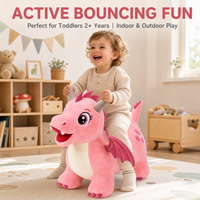 Jouet sauteur dinosaure en peluche pour tout-petits, cheval gonflable en peluche pour enfants, animal sauteur