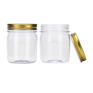 Merryart Transparent Food Packaging Plastic Container 8 oz plastic jars with lids
