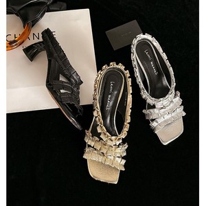 Escarpins fins à bout carré, design raffiné, couleur unie, à franges, décontractés, à enfiler, en cuir véritable, imperméables, grandes tailles - Product Image 5