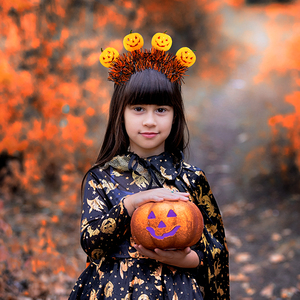 Serre-tête Citrouille d'Halloween Lumineux à LED, Accessoire Cheveux Clignotant pour Fête, Décoration <span class=keywords><strong>de</strong></span> Festival pour Enfants et Adultes - Product Image 2