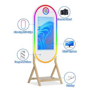 Popular cabina de fotos de espejo mágico ovalado con cámara DSLR selfie soporte de madera máquina de cabina de fotos para proveedores de fiestas - Product Image 1
