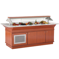 Équipement de restauration d'usine de la Chine: Comptoir en bois commercial, armoire froide, réfrigérateur de salade, et solutions d'affichage de buffet