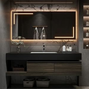 <span class=keywords><strong>Meuble</strong></span> de salle de bain mural moderne européen en bois avec lavabo - Product Image 2