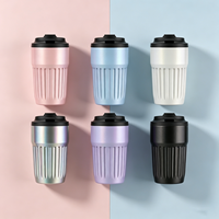 Nouvelle conception, gobelet isotherme en acier inoxydable à double paroi de 12 oz, pour bubble tea, bière, café, vente en gros, peinture arc-en-ciel, sans BPA