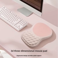Tapis de souris ergonomique en mousse à mémoire de forme avec repose-poignet 3D stéréoscopique et support de massage