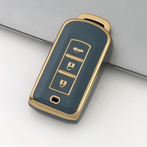 Vàng Cạnh TPU chìa khóa xe Bìa phù hợp cho Mitsubishi <span class=keywords><strong>3</strong></span> nút Outlander Lancer Eclipse Mirage Phụ Kiện Xe Hơi Key Fob trường Hợp Chủ - Product Image 6