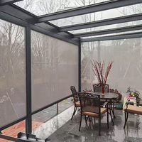 Store enrouleur ZipScreen en PVC avec moustiquaire en polyester, fermeture éclair, transparent, anti-moustiques et pare-soleil, pour salon, extérieur, café, patio, taille personnalisable
