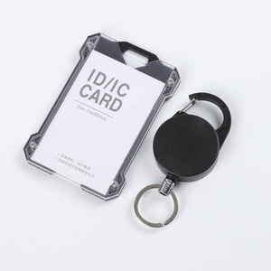 Porte-<span class=keywords><strong>badge</strong></span> vertical robuste en ABS transparent, accessoire de protection de carte stable, étui en plastique <span class=keywords><strong>rigide</strong></span> pour bureau, école, entreprise - Product Image 2