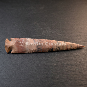 Cristales RozRin, Punta de Flecha de Ágata en Forma de Lápiz de 9 Pulgadas, Tallada, Imitación Antigua, Artesanía - Product Image 2
