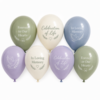 Ballons en latex imprimés aux couleurs douces pour commémoration, célébration de la vie, et décoration de cérémonie funéraire