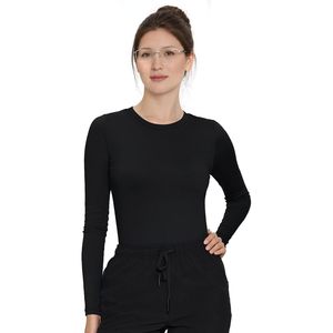 Women <b>Long</b> <b>Sleeve</b> Scrub <b>Undershirt</b> High Neck Breathable Spandex Cotton 3 Pack for Nurse Uniforms - Product Image 1