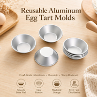 Moule à gâteau rond en acier inoxydable, four en alliage d'aluminium 3D, moule à muffins, à tarte aux œufs
