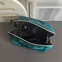 Luxe Velours Cosmétique Sac Zipper Organisateur Maquillage Pochette Grande Capacité Mallette De Rangement Portable Femmes Articles De Toilette Voyage Essentials
