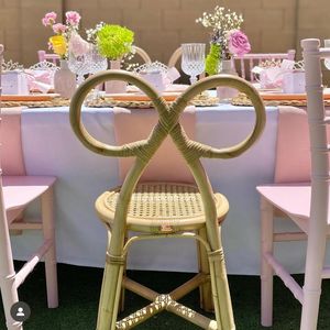 Sillas Infantiles de Mimbre Hechas a Mano, Muebles Infantiles de Mimbre para Fiestas de Cumpleaños, Bodas, Baby Showers - Product Image 4