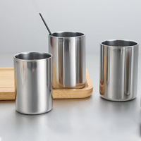 350ml/500ml acier inoxydable Double paroi bière tasse argent tasse à café Portable voyage bureau tasses à eau verres gobelet