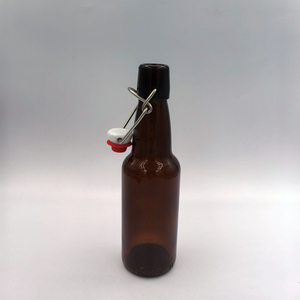 Bouteille en verre ambré vide de 330 ml 300 g, forme ronde, avec bouchon mécanique, prix de gros <span class=keywords><strong>moins</strong></span> <span class=keywords><strong>cher</strong></span>, fournisseur d'usine - Product Image 3