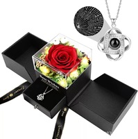 Fleurs réelles préservées, roses éternelles, roses artisanales longue durée, boîte à bijoux en fleurs préservées pour un cadeau de fête des mères
