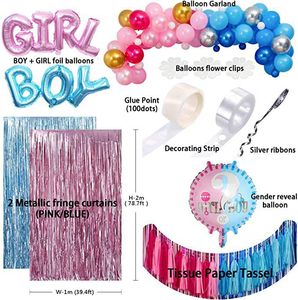 New Design Gender Reveal Party Decorations GIRL BOY Foil <strong>Balloons</strong> Blue Pink <strong>Balloons</strong> Curtain <strong>Tassel</strong> - Product Image 3