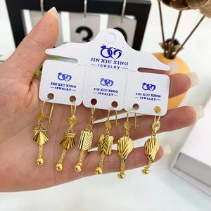 Boucles d'oreilles pendantes plaquées or 24 carats du Kenya, bijoux en laiton tendance pour femmes, vente chaude - Product Image 2