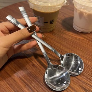 Stainless Steel Square Head Spoon Large Size Food Grade For Kids Baby Dining - Product Image 2