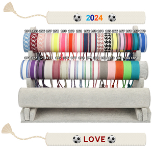 Equipo Deportes Fútbol juego día escuela <span class=keywords><strong>pulseras</strong></span> personalizadas DIY letra bordada tela pulsera hombres mujeres - Product Image 6